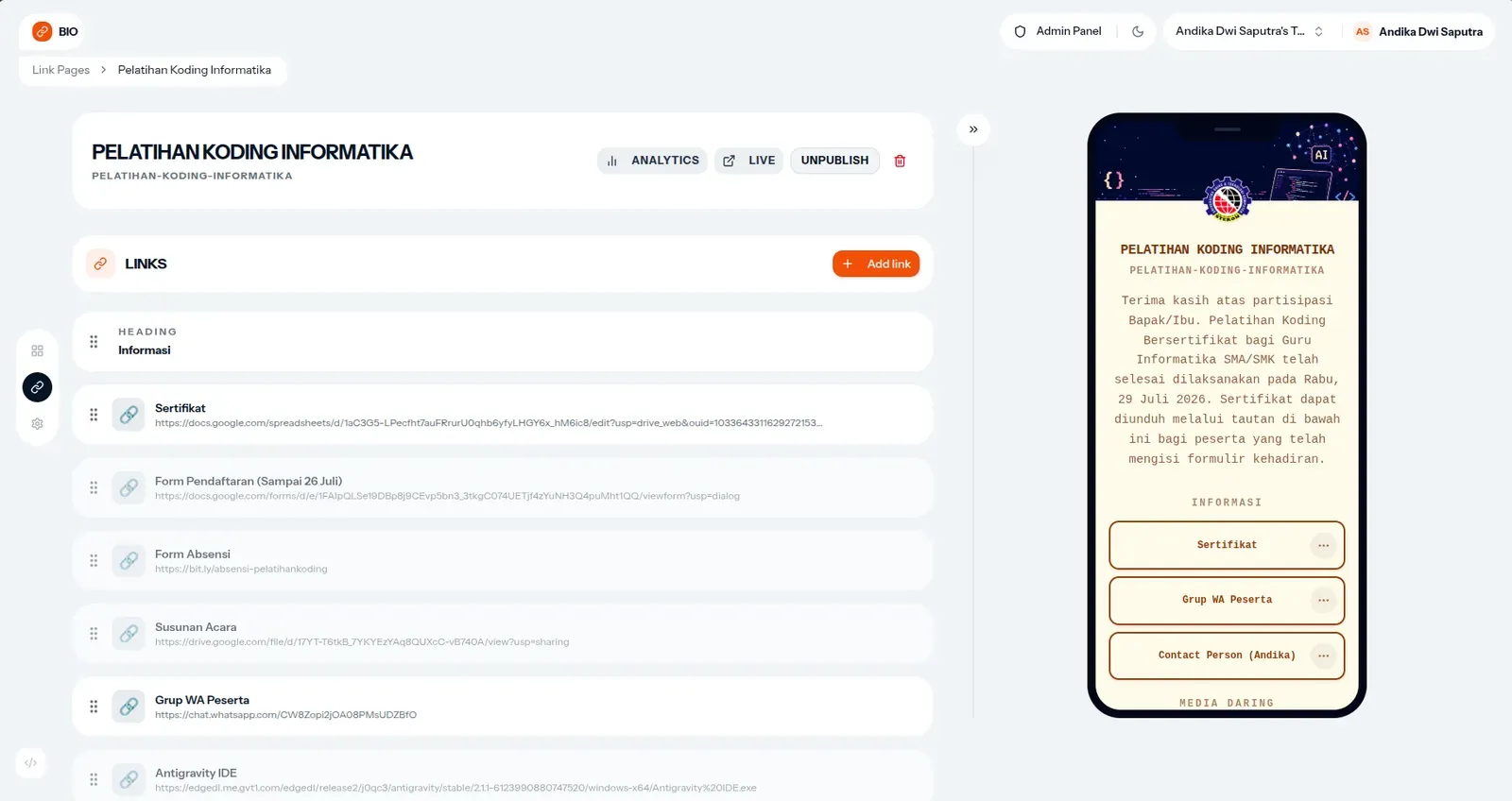 Bio — screen 2