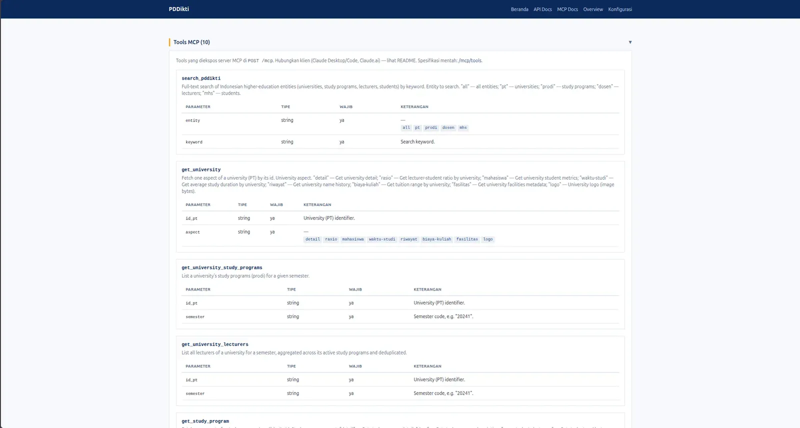 PDDikti API & MCP — screen 3