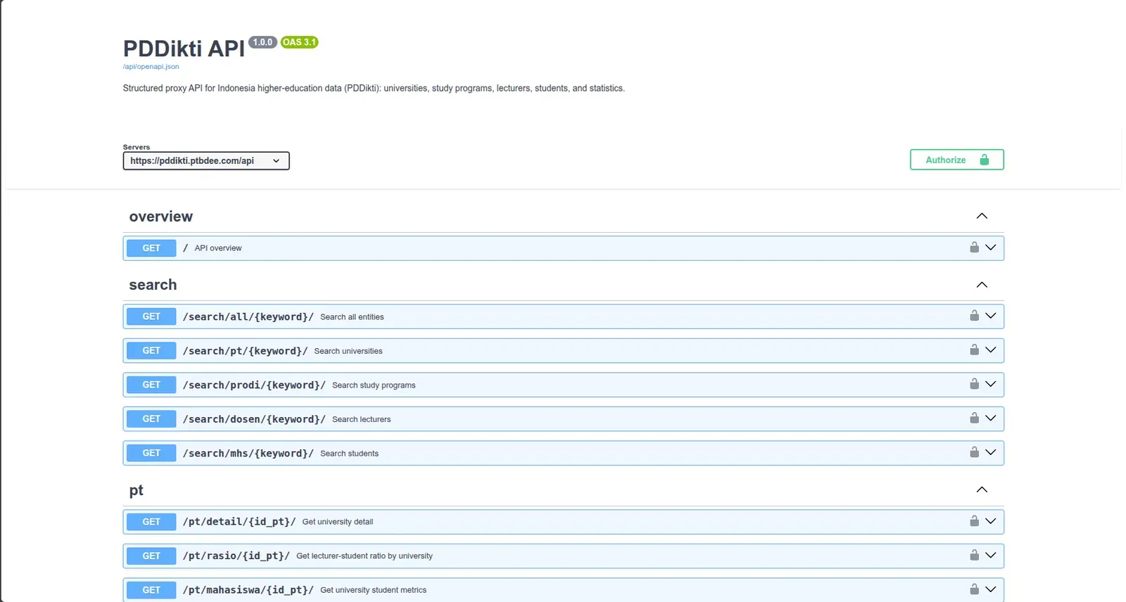 PDDikti API & MCP — screen 2
